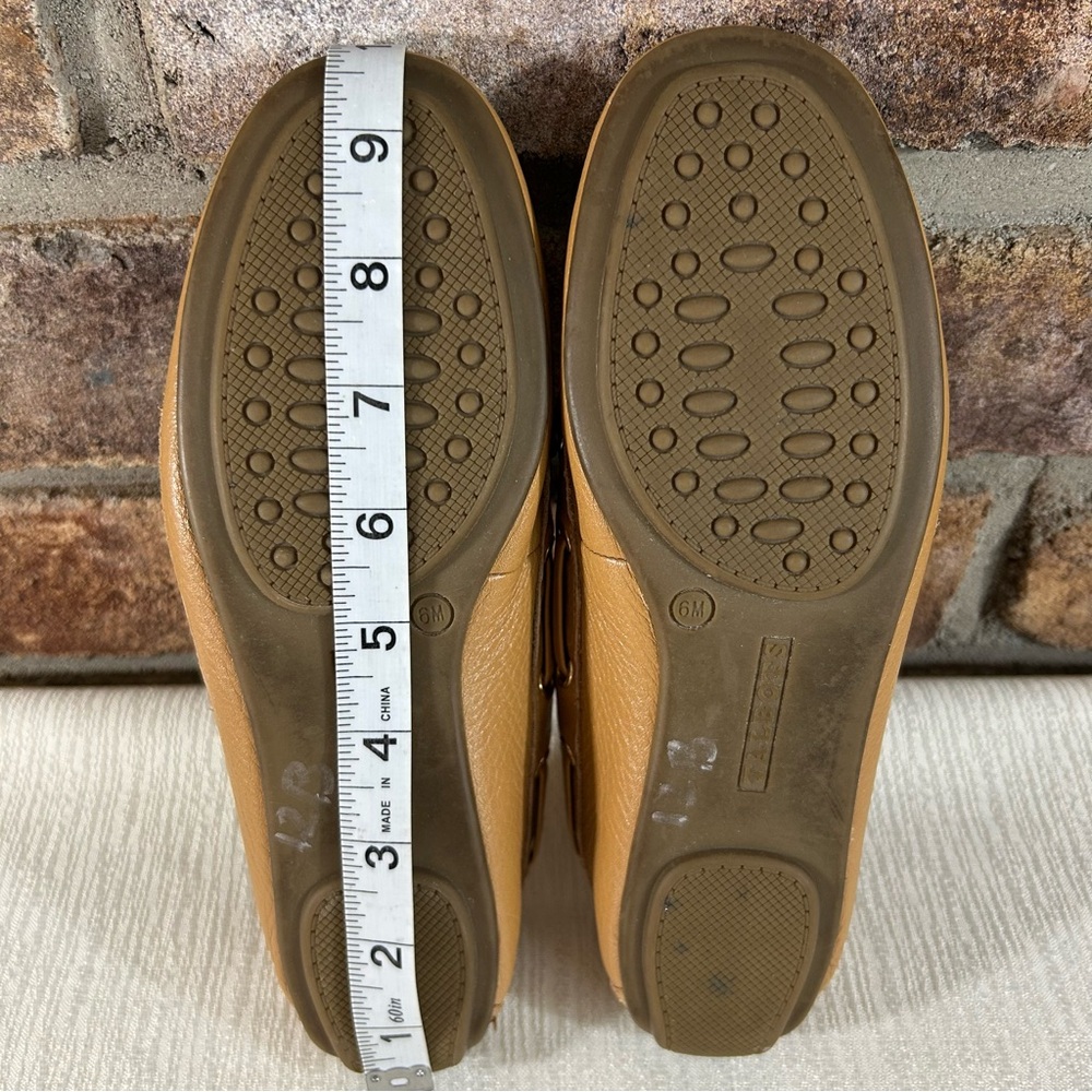 TALBOTS “Everson” Driving Moccasins Camel Pebble Leather - Picture 12 of 13